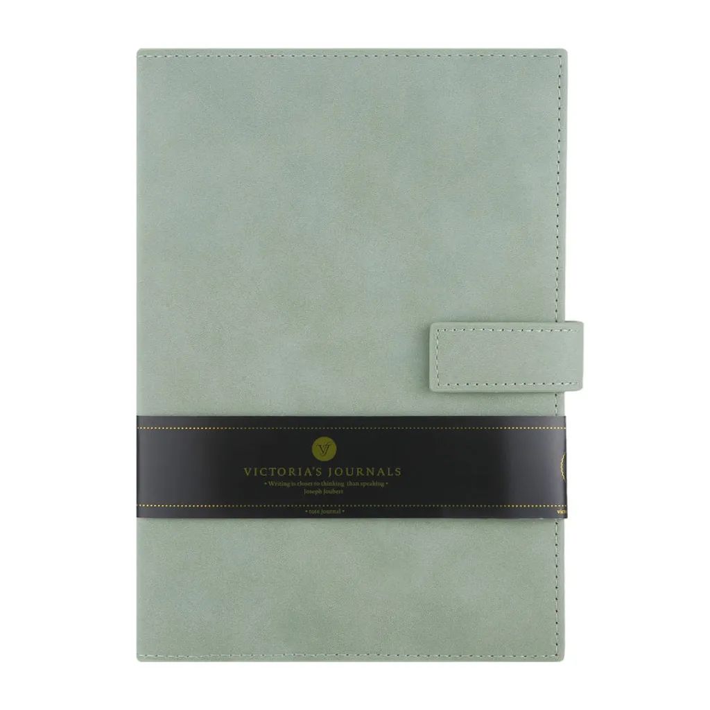 Victoria Paper Products Ltd. Muistikirja nappikiinnityksellä, vihreä Victorias journals* Päiväkirjat Ja Ystäväkirjat