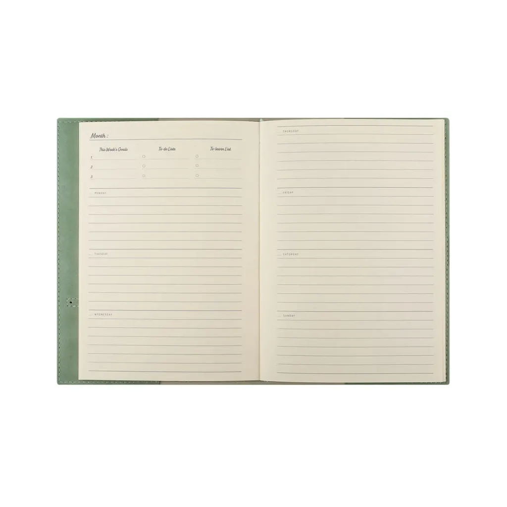 Victoria Paper Products Ltd. Muistikirja nappikiinnityksellä, vihreä Victorias journals* Päiväkirjat Ja Ystäväkirjat