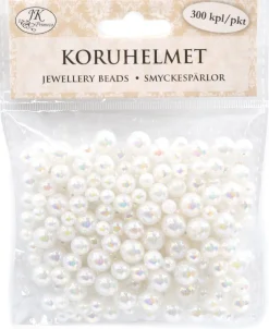 J.K. Primeco Oy Muovihelmet 300kpl erikokoisia valkoinen* Muut Askartelutarvikkeet|Askartelu
