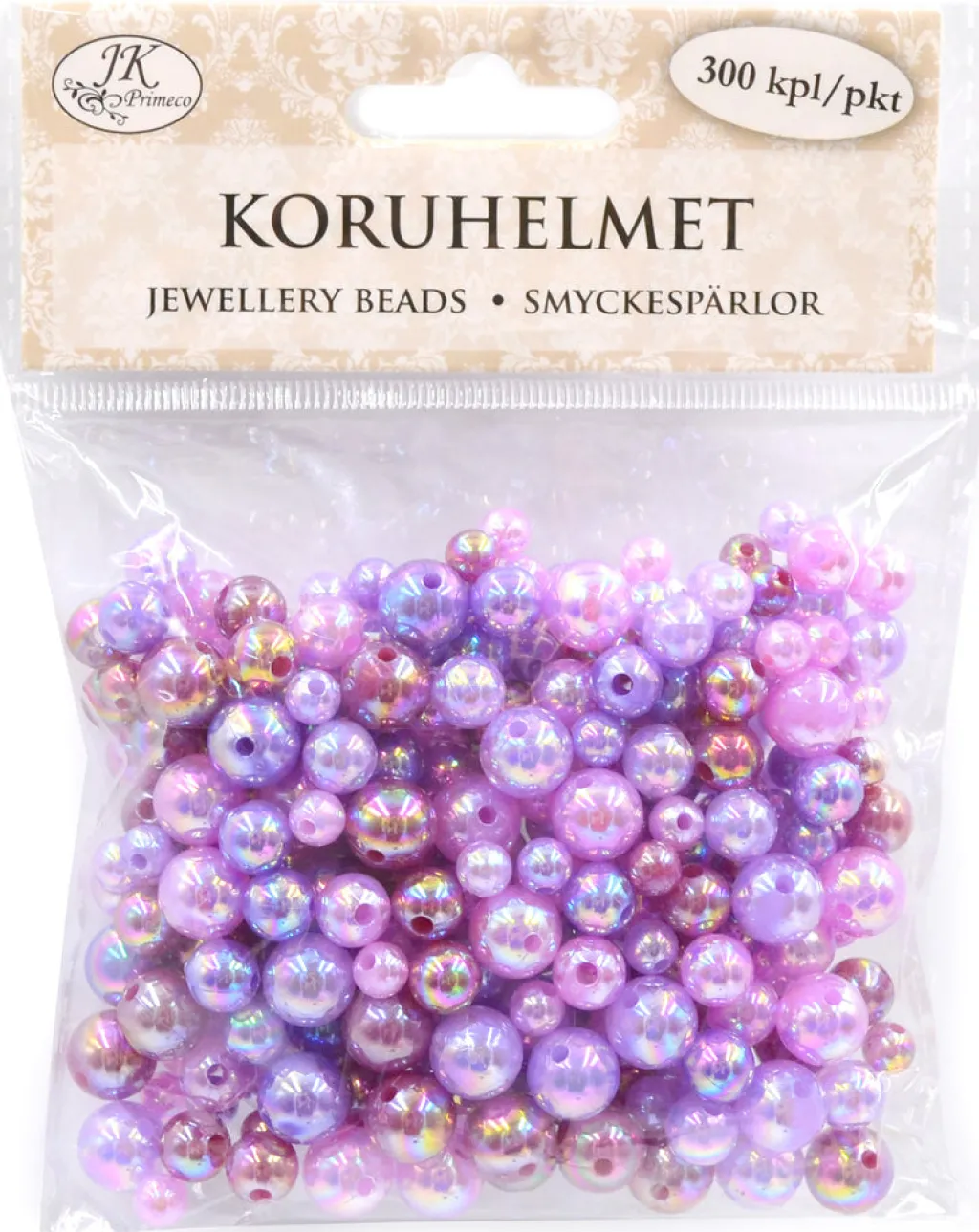 J.K. Primeco Oy Muovihelmet 300kpl erikokoisia lilat* Muut Askartelutarvikkeet|Askartelu