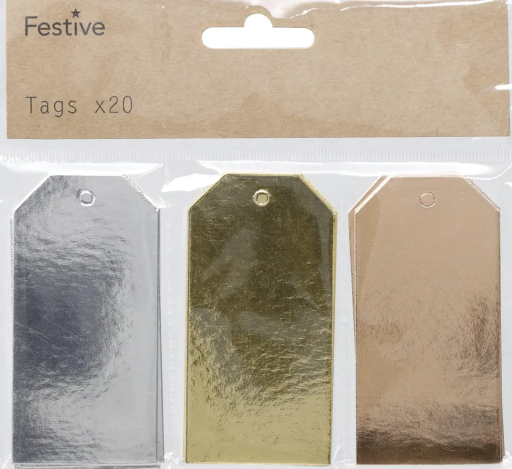 Hedlund Pakettikortteja 4x8cm 20-pack foil painatus 3 eri väriä* Postitustarvikkeet|Kortit Ja Paketointi