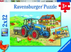 Ravensburger Palapeli 2x12 palaa Hard At Work* Palapelit|Pelit Ja Lelut