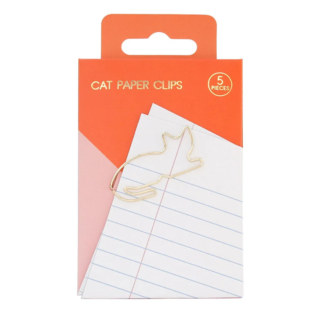 SUCK UK Paperiliitin kissa 5kpl, kulta* Muut Toimiston Pientarvikkeet