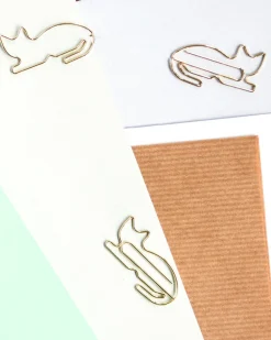 SUCK UK Paperiliitin kissa 5kpl, kulta* Muut Toimiston Pientarvikkeet