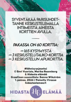 Parisuhteen keskustelukortit - Läheisyys ja seksi Hidasta Elämää