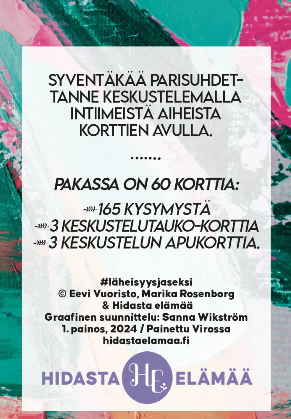 Parisuhteen keskustelukortit - Läheisyys ja seksi Hidasta Elämää