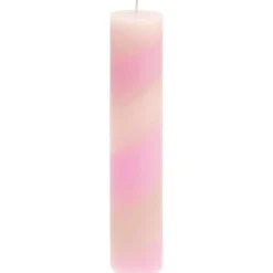 Pilarikynttilä raidallinen pinkki Rico Design