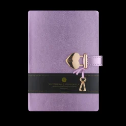Victoria Paper Products Ltd. Päiväkirja lukolla metalli liila Victorias Journals* Päiväkirjat Ja Ystäväkirjat