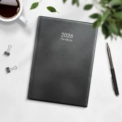 Burde Päiväkirja musta muovikansi parikierresidottu 2026* Kalenterit|Opiskelutarvikkeet