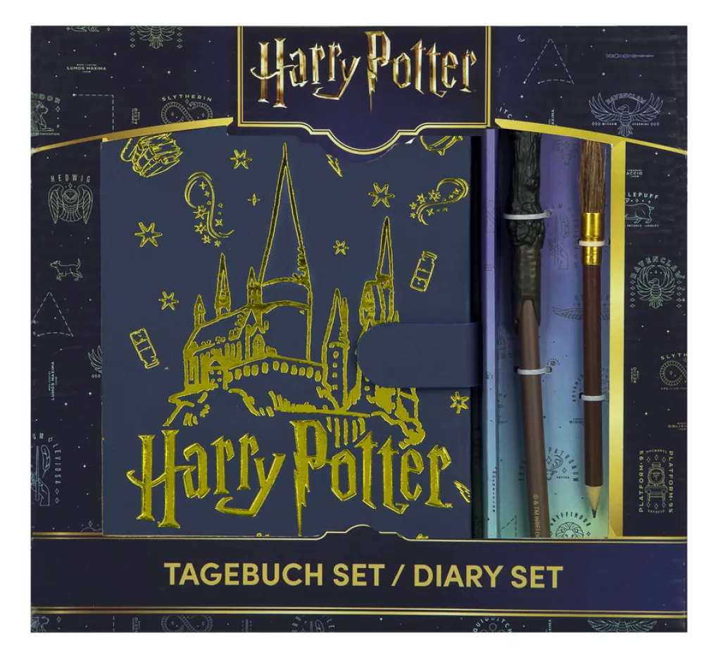 Akowest Oy Päiväkirjasetti A5 Harry Potter, päiväkirja taikasauva kuulakärkikynä & “noidan luuta” lyijykynä* Päiväkirjat Ja Ystäväkirjat