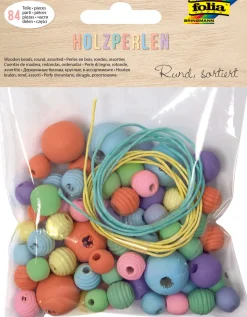 Folia Puiset helmet 84kpl pastel* Lasten Askartelu Ja Piirustus|Makramee