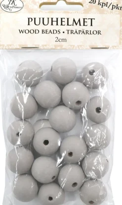 Suomalainen.com Puuhelmet 2 cm 20 kpl harmaa* Askartelu|Makramee