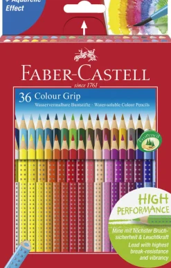 Faber-Castell Puuvärikynä 36 kpl Colour Grip* Lasten Askartelu Ja Piirustus|Aikuisten Värityskirjat Ja Värikynät