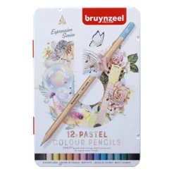 Bruynzeel Puuvärikynät 12 kpl pastellisävyt, Expressions Series* Lahjavinkit Taiteilijalle|Puuvärit, Hiilet Ja Liidut