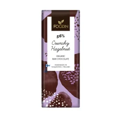Foodin Raakasuklaa Crunchy Hazelnut 56% Luomu 40g* Muut Tuotteet|Makeiset, Kahvit Ja Juomat