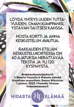Rakkauden etsijän keskustelukortit Hidasta Elämää