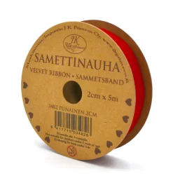 Samettinauha 2cmx5m punainen