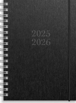 Burde Senator A6 Ariane musta 2025-2026 (lukuvuosikalenteri)* Kalenterit|Opiskelutarvikkeet