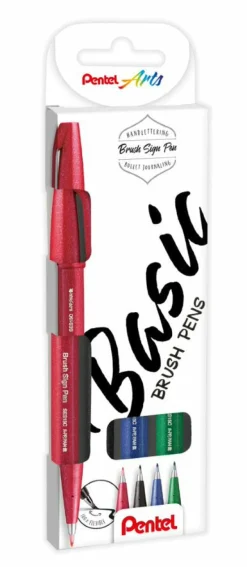 Pentel Sivellinkärkikynä 4 kpl Brush Sign Pen Basic* Kirjoitus- Ja Muistiinpanovälineet|Opiskelutarvikkeet