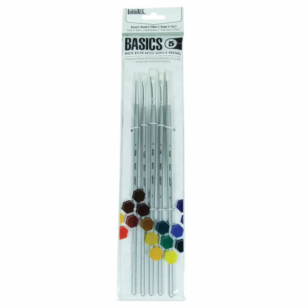 Sivellinsetti 5 kpl keinokuitu Liquitex Basic