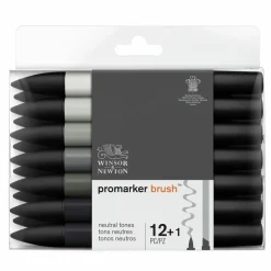 Sivellintussi Brush Promarker 12 väriä Greys W&N