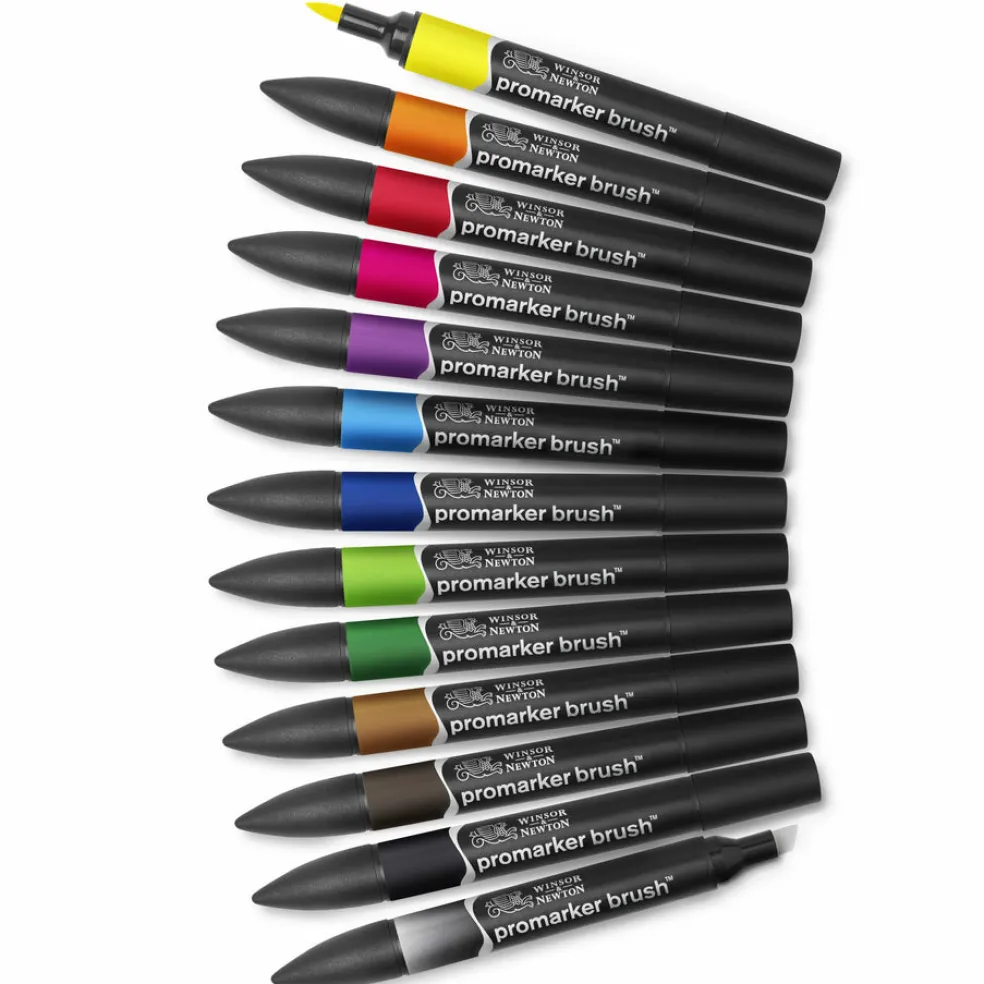 Sivellintussi Brush Promarker 12 väriä Vibrant W&N