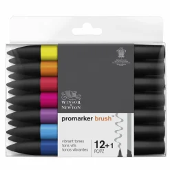 Sivellintussi Brush Promarker 12 väriä Vibrant W&N