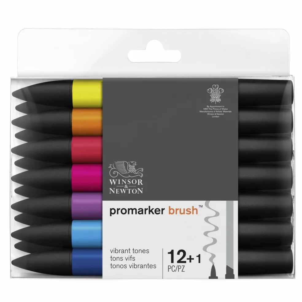 Sivellintussi Brush Promarker 12 väriä Vibrant W&N