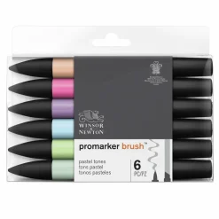 Sivellintussi Brush Promarker 6 väriä Pastel Tones W&N