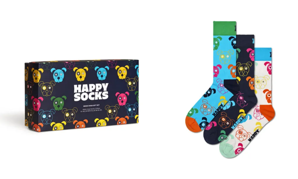 Happy Socks Sukat MIxed Dog 41-46 Lahjapakkaus 3 paria* Laukut Ja Asusteet