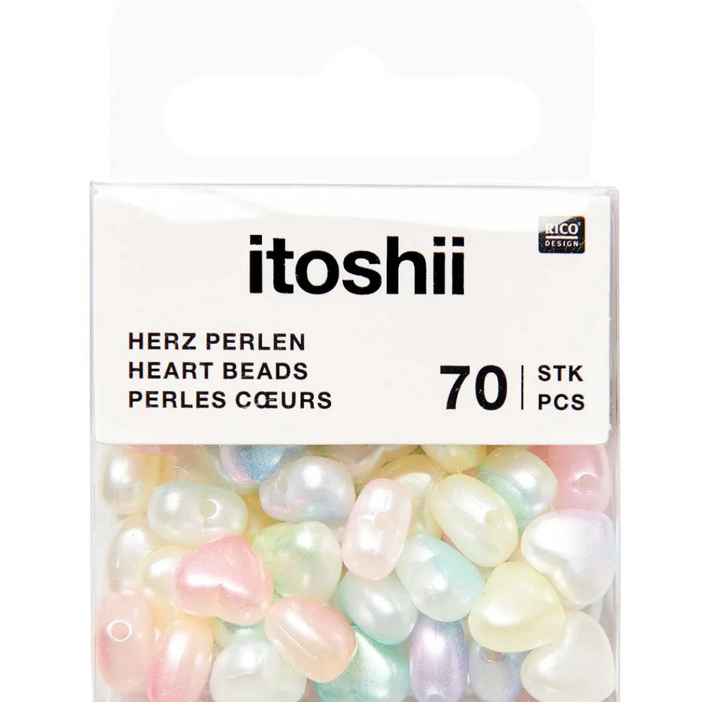 Rico Design Sydänhelmet 70 kpl Rainbow Pearl Mix* Muut Askartelutarvikkeet|Askartelu
