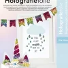 Folia Tarra-arkki 4 kpl 23x33cm hologrammi sateenkaari* Juhlatarvikkeet|Paperiaskartelu