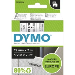 Newell Brands Tarrateippi DYMO D1 Teippi 12mm Musta/Kirkas* Toimistokoneet Ja Pienlaitteet