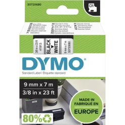 Tarrateippi DYMO D1 Teippi 9mm Musta/Valkoinen