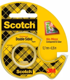 3M Teippi 2-puolinen Scotch 136D 12,7mmx6, katkaisulaite* Muut Toimiston Pientarvikkeet