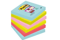 3M Viestilappu Post-It 6kpl 76x76 Super Sticky Miami* Tarvikkeet Etätyöskentelyyn|Kirjoitus- Ja Muistiinpanovälineet